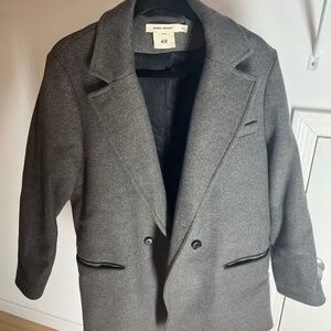 Isabel Marant Gray Pea Coat with Notched Lapels